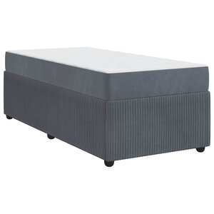 vidaXL Cadre de lit avec matelas Gris foncé 90 x 190 cm Velours