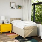 vidaXL Sommier à lattes de lit avec matelas Crème 80x200 cm Tissu