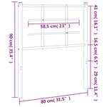 vidaXL Tête de lit métal noir 75 cm
