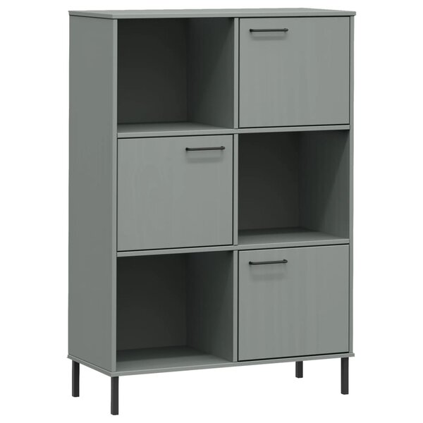 vidaXL Bibliothèque avec pieds en métal Gris 90x35x128 5 cm Bois OSLO