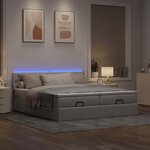 VidaXL Cadre de lit ottoman avec matelas taupe 180x200 cm tissu