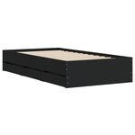 vidaXL Cadre de lit avec tiroirs sans matelas noir 90x200 cm