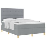 vidaXL Lit à ressorts avec tête de lit Gris clair 140 x 200 cm tissu