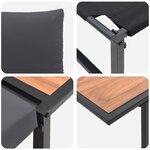 Ensemble de salle à manger de jardin de 3 pièces avec coussins anthracite