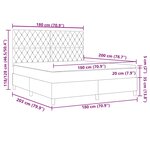 vidaXL Lit à ressort avec matelas et LED Bleu Foncé 180x200 cm Velours