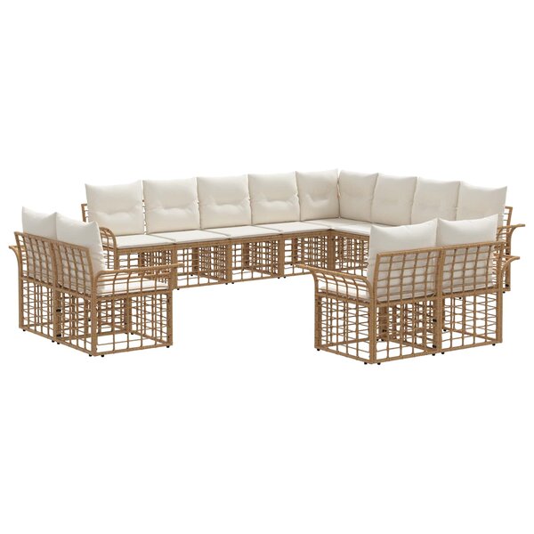 vidaXL Ensemble de canapés d'extérieur 12 Pièces Blanc Naturel et Crème