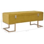 vidaXL Banc avec compartiment de rangement 105 cm Moutarde Velours