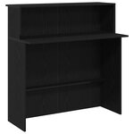 vidaXL Bureau de réception noir 100x50x103 5 cm bois d'ingénierie