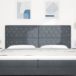 vidaXL Tête de lit LED avec tête de lit Gris foncé 200 cm Polyester