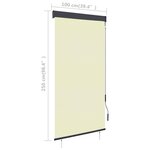 vidaXL Store roulant d'extérieur 100 x 250 cm Crème