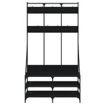 vidaXL Porte-vêtements et rangement des chaussures noir 100x40x184 cm