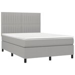 vidaXL Sommier à lattes de lit avec matelas Gris clair 140x190cm Tissu