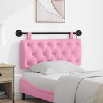 vidaXL Tête de lit suspendue Avec lumière LED Rose Tissu