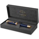 PARKER Duofold Prestige Centennial Stylo plume  Chevron Bleu  Plume moyenne en or 18K  Coffret cadeau