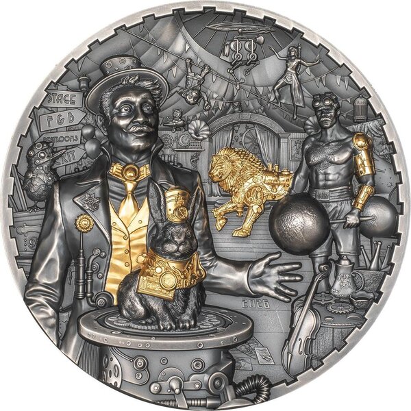 Monnaie CARNIVAL Steampunk 1 Kg Kilo Argent 100$ Cook Islands 2026 (PRÉCOMMANDE)