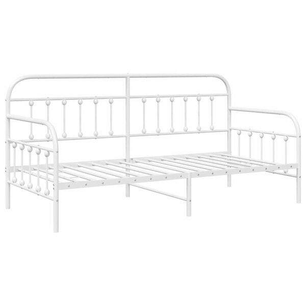 vidaXL Cadre de lit de jour avec tête de lit Blanc 100 x 190 cm Acier