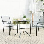 vidaXL Table de patio ronde anthracite acier enduit de poudre