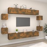 vidaXL Ensemble de meubles TV 8 Pièces Chêne fumé Bois d'ingénierie