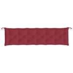 vidaXL Coussin de banc de jardin rouge bordeaux 200x50x7 cm