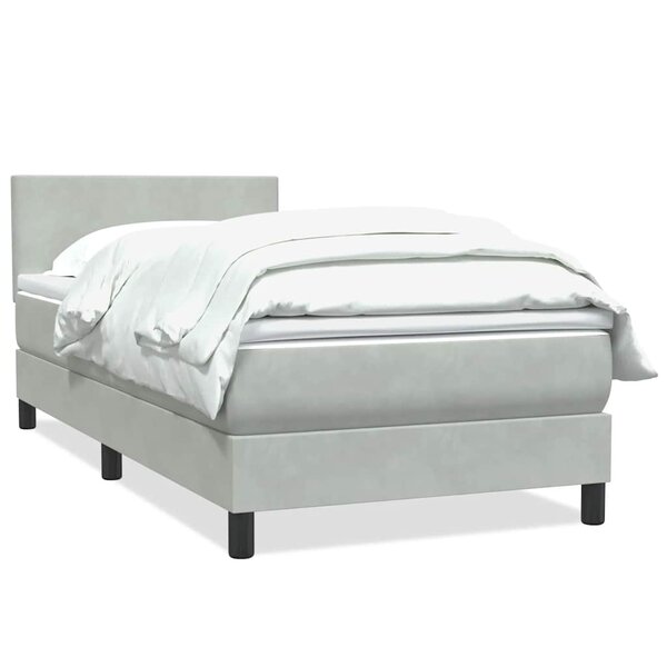 vidaXL Sommier à lattes de lit et matelas gris clair 80x220 cm velours