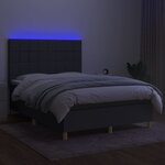 vidaXL Sommier à lattes de lit et matelas et LED Gris foncé 140x200 cm