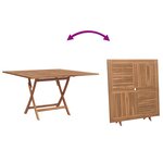 vidaXL Ensemble de salle à manger pour jardin Marron Teck massif