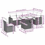 vidaXL Salon de jardin 9 Pièces avec coussins gris clair résine tressée