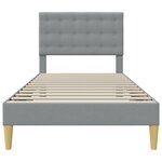 vidaXL Cadre de lit avec tête de lit Gris clair 100 x 200 cm Tissu