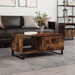 vidaXL Table basse chêne fumé 90x50x40 cm bois d'ingénierie