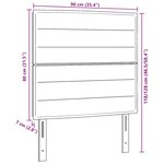 vidaXL Cabeçalho LED Design Lignes Marron Foncé 90 cm Tissu