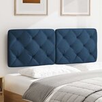 vidaXL Coussin de tête de lit bleu 120 cm tissu