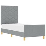 vidaXL Cadre de lit avec tête de lit Gris clair 80 x 200 cm tissu