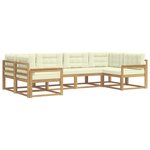 vidaXL Ensemble de canapés d'extérieur 6 pc Blanc et crème
