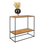 House Nordic Table console avec 2 étagères Avery Chêne et noir