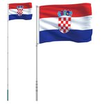 vidaXL Drapeau de la Croatie et mât 5 5 m Aluminium