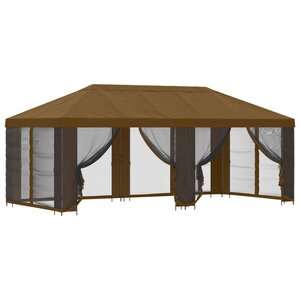vidaXL Abri de jardin avec parois 6 x 3 m Taupe Polyester et Acier