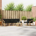 vidaXL Ensemble de canapés d'extérieur 7 pc Blanc et noir