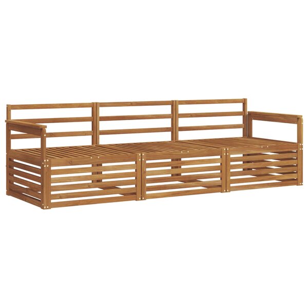 vidaXL Ensemble de canapés d'extérieur 3 Pièces Naturel