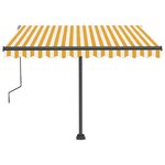 vidaXL Auvent manuel rétractable avec LED 300x250 cm Jaune et blanc