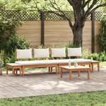 vidaXL Ensemble de jardin 5 pièces avec coussins - Bois de teck massif