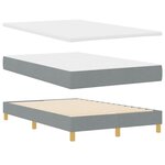 vidaXL Lit à ressort LED avec matelas Gris clair 120 x 200 cm tissu