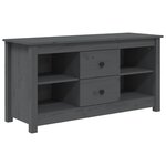 vidaXL Meuble TV Gris 103x36 5x52 cm Bois de pin massif