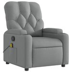vidaXL Fauteuil de massage inclinable gris clair tissu