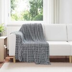 vidaXL Jeté Gris foncé 150 x 130 cm Toison