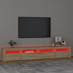 vidaXL Meuble TV avec lumières LED Chêne sonoma 240x35x40 cm