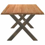 vidaXL Table à manger bord naturel bois massif chêne rectangulaire