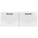vidaXL Meuble TV mural Montage mural Blanc brillant 78 5 x 31 x 30 cm