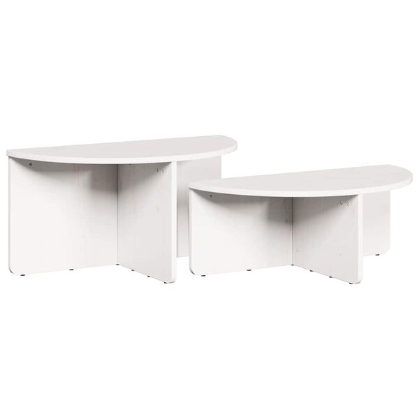 vidaXL Table basse 2 Pièces Blanc 79 x 39 5 x 40 cm Bois massif en pin
