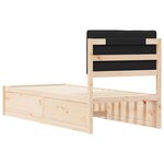 vidaXL Cadre de lit avec tête de lit rembourrée Noir 75 x 190 cm