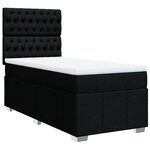vidaXL Sommier à lattes de lit avec matelas Noir 90x190 cm Tissu